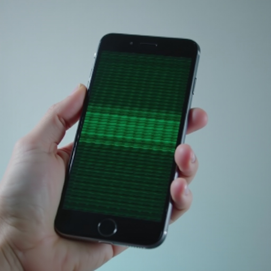 zielone poziome linie na ekranie telefonu