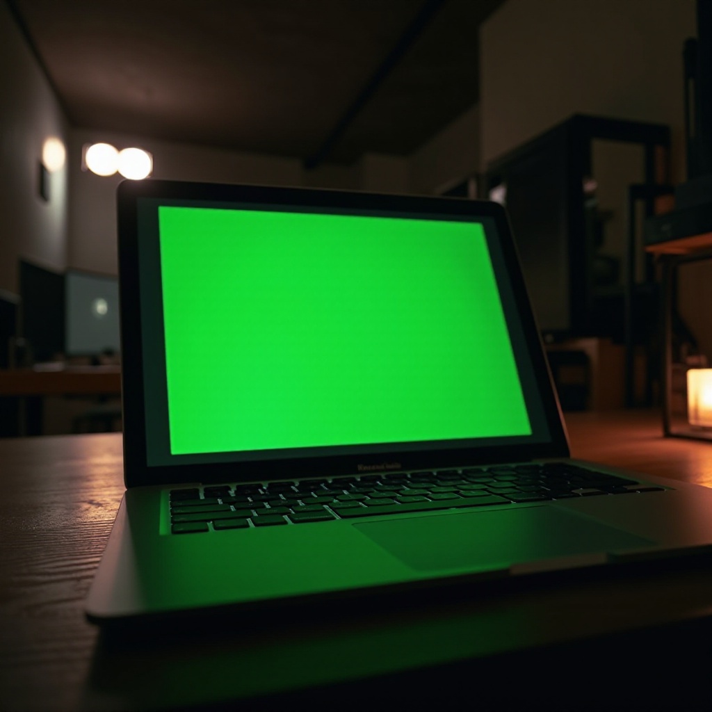 ekran śmierci w kolorze zielonym na Macbook Pro