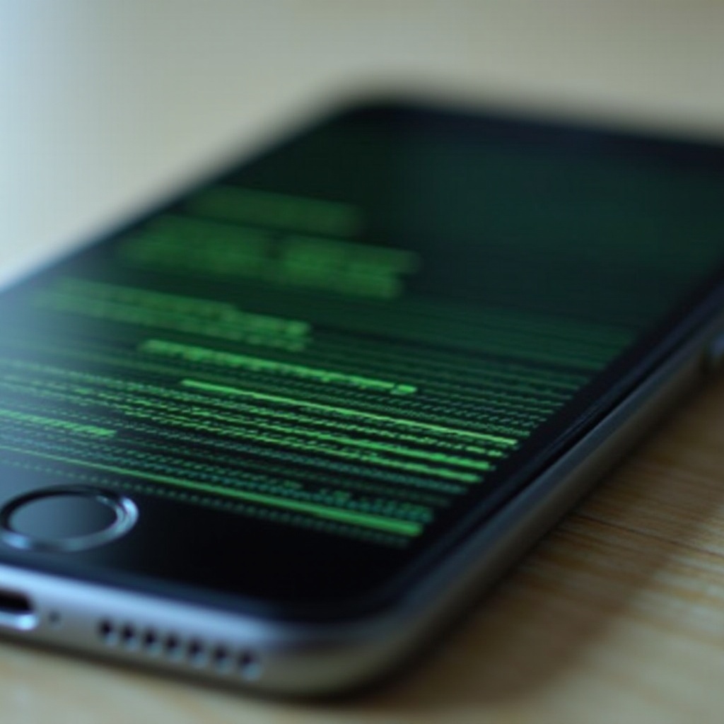 zielone poziome linie na ekranie telefonu
