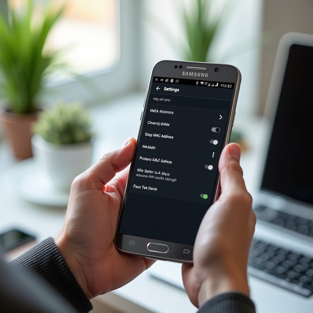 MAC-адрес для телефона Samsung