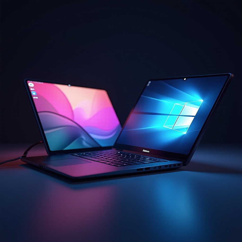 laptop with 2 screens