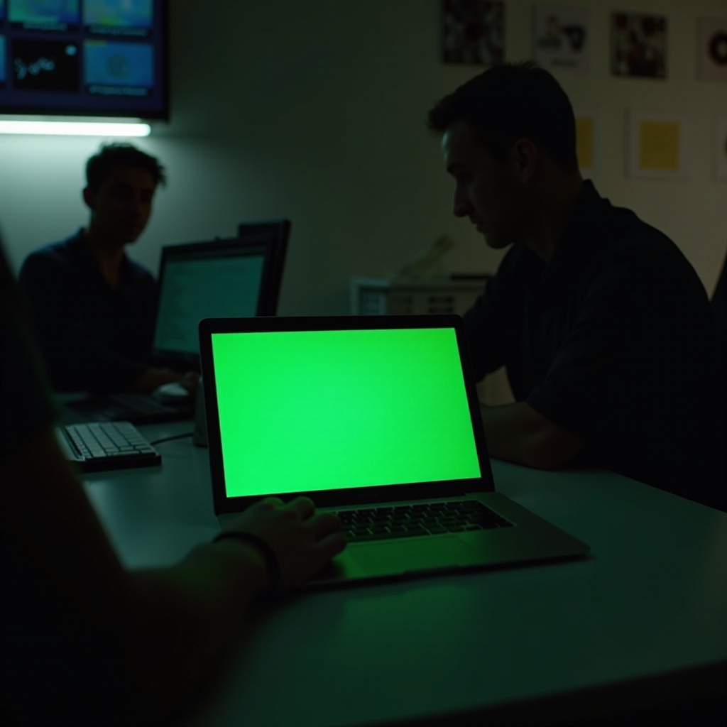 ekran śmierci w kolorze zielonym na Macbook Pro